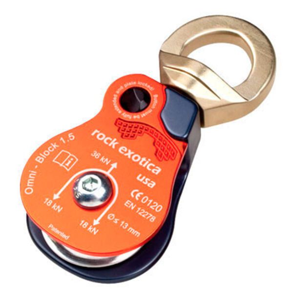 Rock Exotica Omni Block 1.5 Single Block. Works with up to 13mm Rope